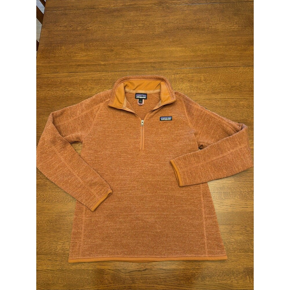 Patagonia Better Sweater Fleece Jacket Women Large Orange Quarter Zip Excellent